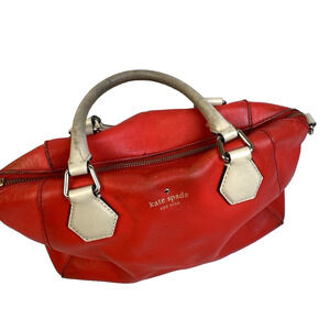 Kate Spade Katherine Street Pippa Bag Orange Tan Leathern Handle Handbag